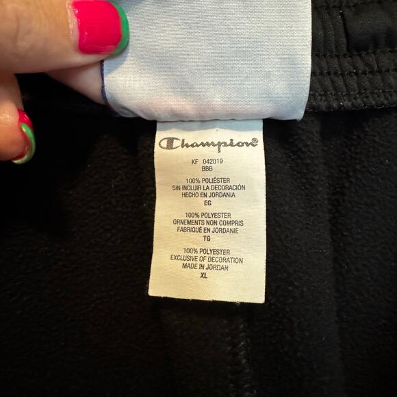 EUC Champion Mens Athletic Track Pants Joggers Black XL Running Workout - Picture 8 of 10